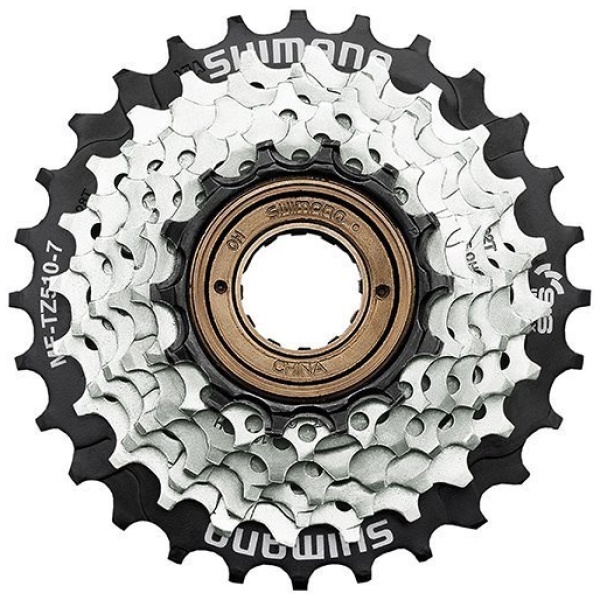 Shimano FREEWHEEL SH TZ510 7V 14-28 ZI/ZW Zilver/Zwart