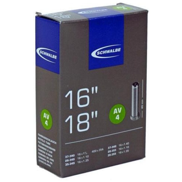 Schwalbe BIB 16X11/8-13/8-135 SC AV (40) AV4 Zwart