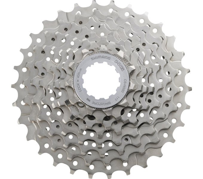 Shimano CASSETTE CS-HG50 8-SP. 11-30T.VERNIKKELD Zilver - Afbeelding 2