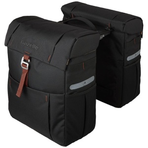 Gazelle DUBBELE TAS MET MIK/BRUIN MET LOGO Zwart