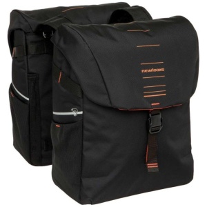 New Looxs fietstas dubbel Vigo black orange 20L Oranje|Zwart