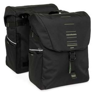 New Looxs fietstas dubbel Vigo black green 20L Groen|Zwart