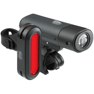 Axa verlichting set Solis 800 usb Zwart