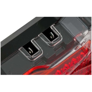 Axa achterlicht Riff steady auto batterij 80mm Rood|Transparant