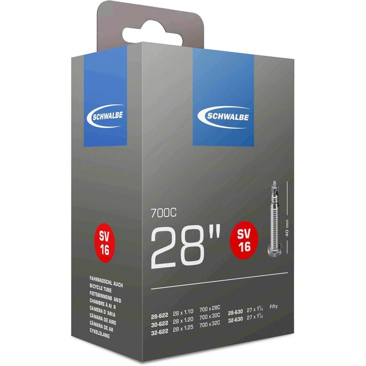 Schwalbe BIB 28X11/8-11/4-120 SC SV (40) SV16 Zwart - Afbeelding 2