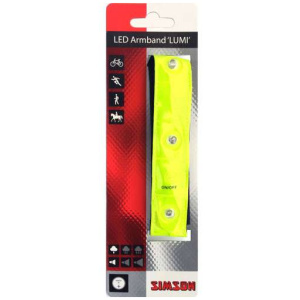 Simson Reflectie Armband met 4 LED's Geel