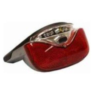 Gazelle GAZ ACHTERLICHT POWER VISION 2 LED BATT GEINT Rood|Zwart