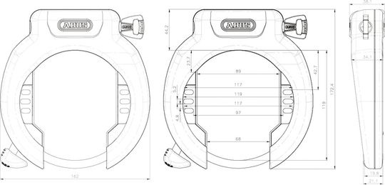 Abus SLOT RING AMPARO 4750XL R INSTEEK ZW Zwart - Afbeelding 3