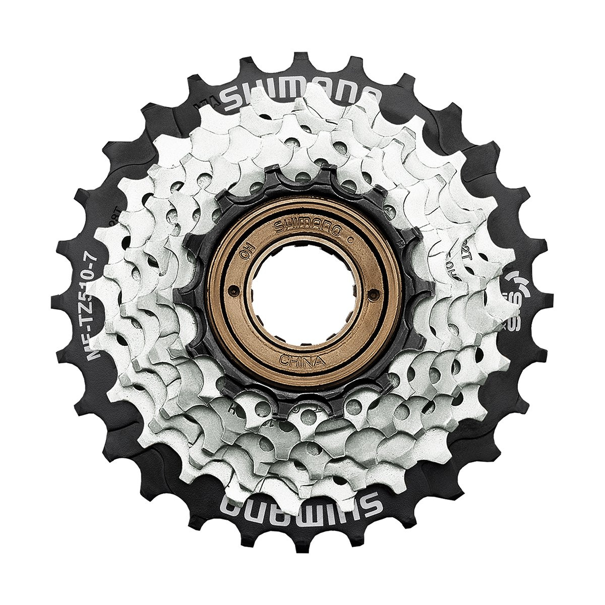 Shimano FREEWHEEL SH TZ510 7V 14-28 ZI/ZW Zilver/Zwart