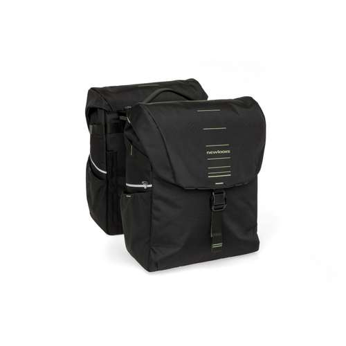 New Looxs fietstas dubbel Vigo black green MIK 40L Groen|Zwart - Afbeelding 2