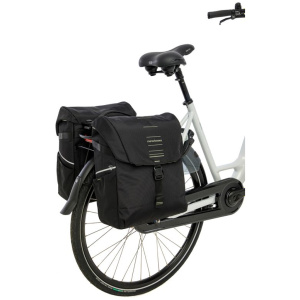 New Looxs fietstas dubbel Vigo black green MIK 40L Groen|Zwart